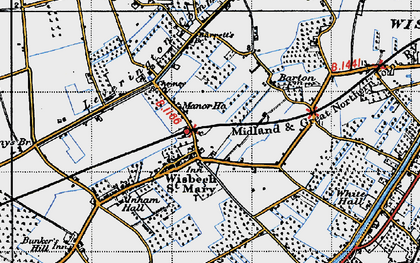 Old map of Leverington Common in 1946