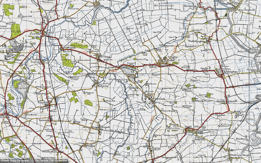 Old Map of Wiseton, 1947 in 1947
