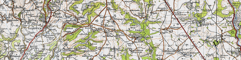 Old map of Wishanger in 1946