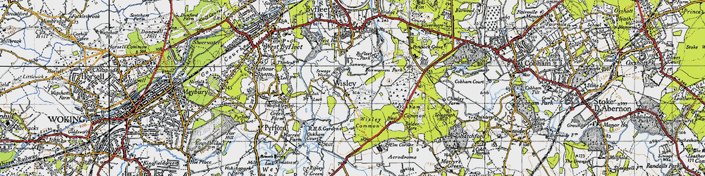 Old map of Wisley in 1940