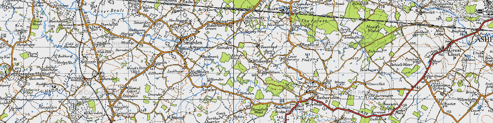 Old map of Wissenden in 1940