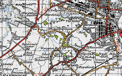 Old map of Wistaston Green in 1947