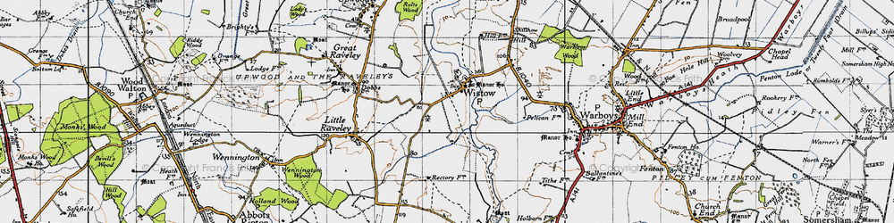 Old map of Wistow in 1946