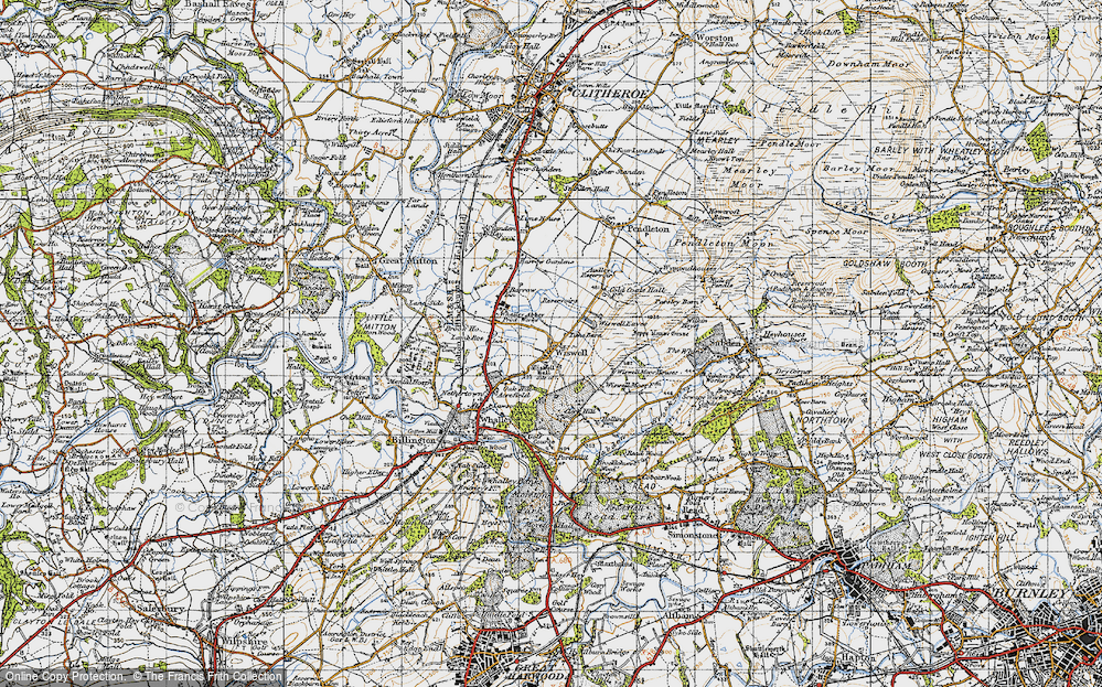 Old Map of Wiswell, 1947 in 1947