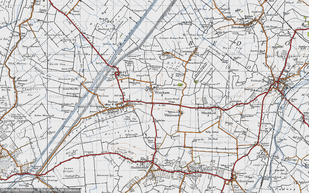 Old Map of Historic Map covering Beesons, The in 1946