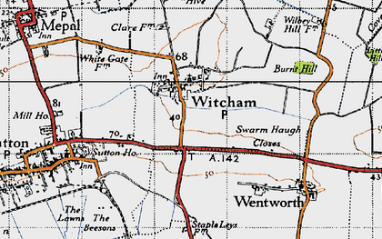 Old map of Witcham in 1946