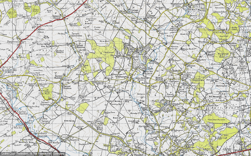 Old Map of Witchampton, 1940 in 1940