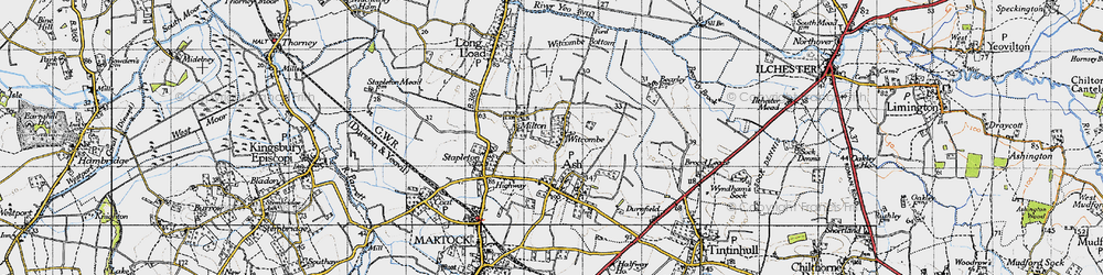 Old map of Witcombe in 1945