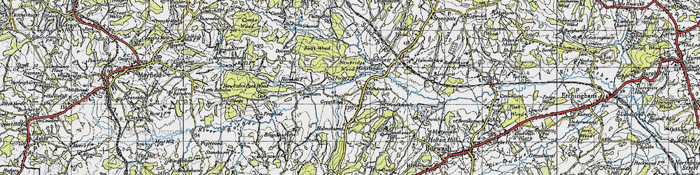 Old map of Witherenden Hill in 1940