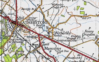 Old map of Witherley in 1946