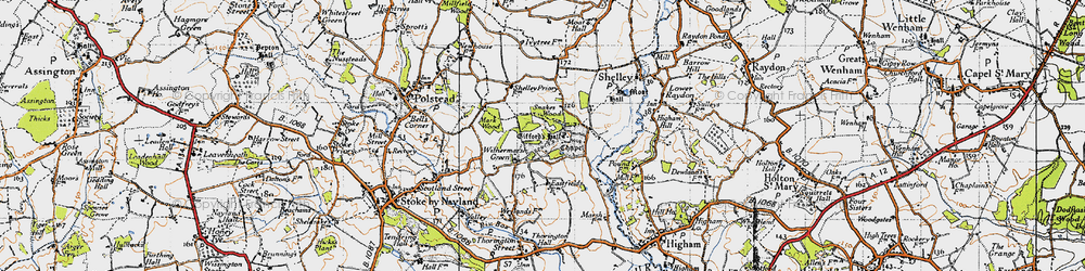 Old map of Withermarsh Green in 1946