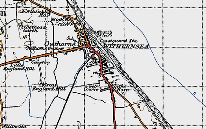 Old map of Withernsea in 1947