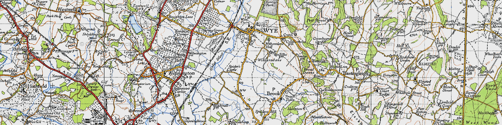 Old map of Withersdane in 1940