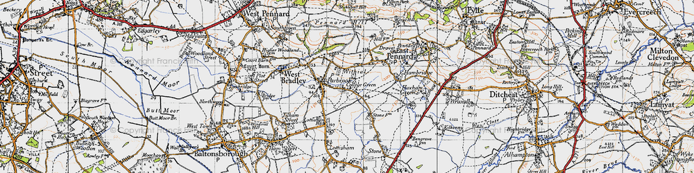 Old map of Withial in 1946