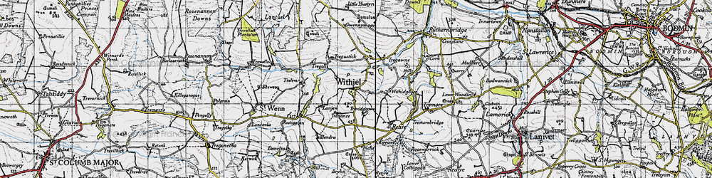 Old map of Withiel in 1946