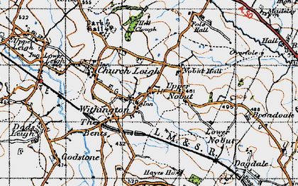 Old map of Withington in 1946