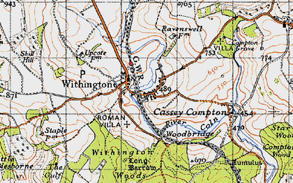 Old map of Withington in 1946