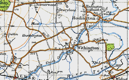 Old map of Withington in 1947