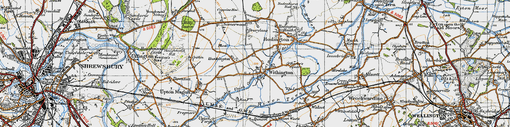 Old map of Withington in 1947