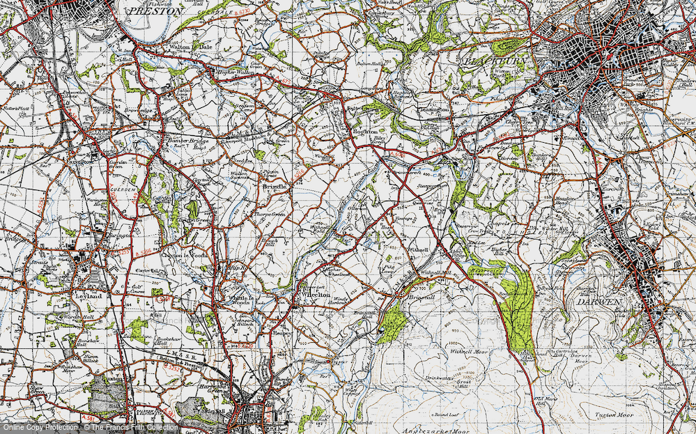 Old Map of Withnell Fold, 1947 in 1947