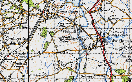 Old map of Withybed Green in 1947