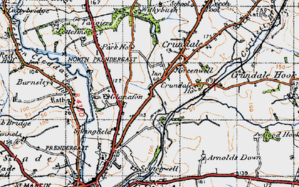 Old map of Arnolds Down in 1946