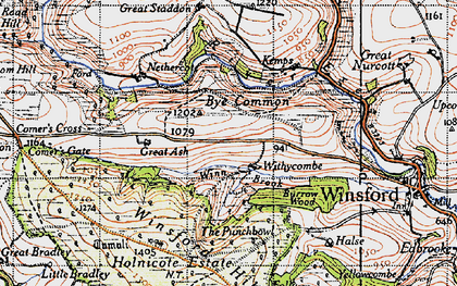 Old map of Withycombe in 1946