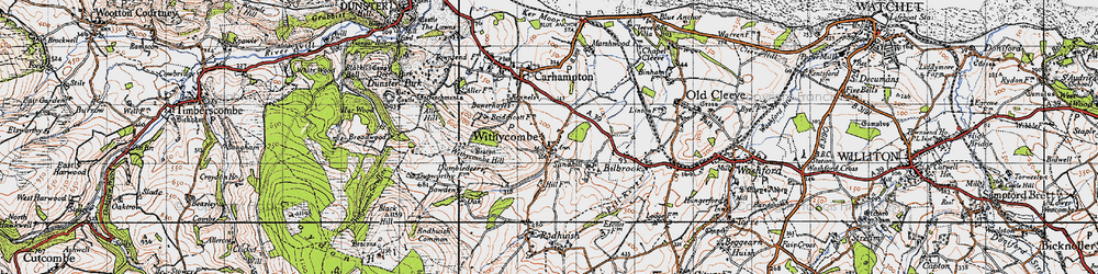 Old map of Withycombe Hill in 1946