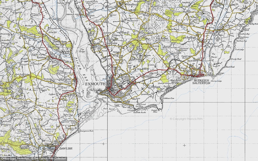 Old Map of Withycombe Raleigh, 1946 in 1946