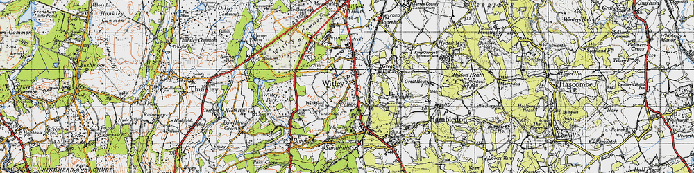Old map of Witley in 1940