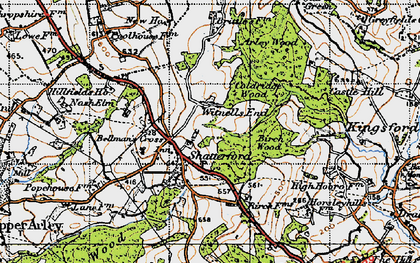 Old map of Witnells End in 1947