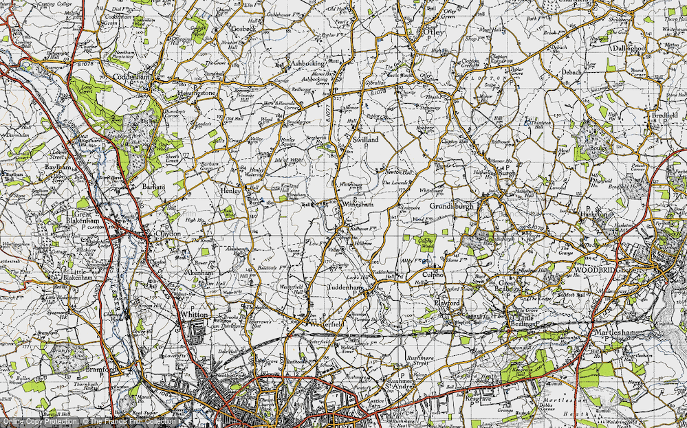 Old Map of Witnesham, 1946 in 1946