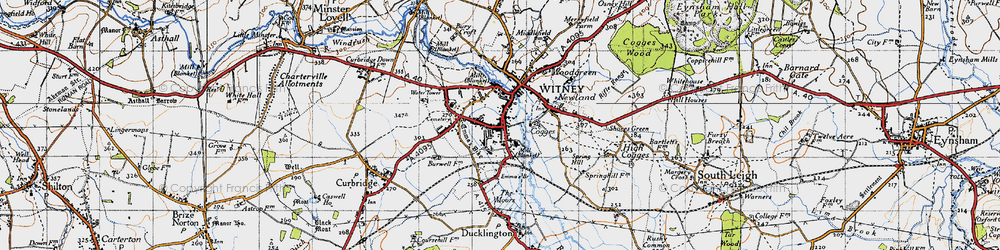 Old map of Witney in 1946