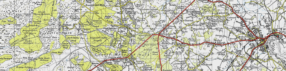 Old map of Wittensford in 1940