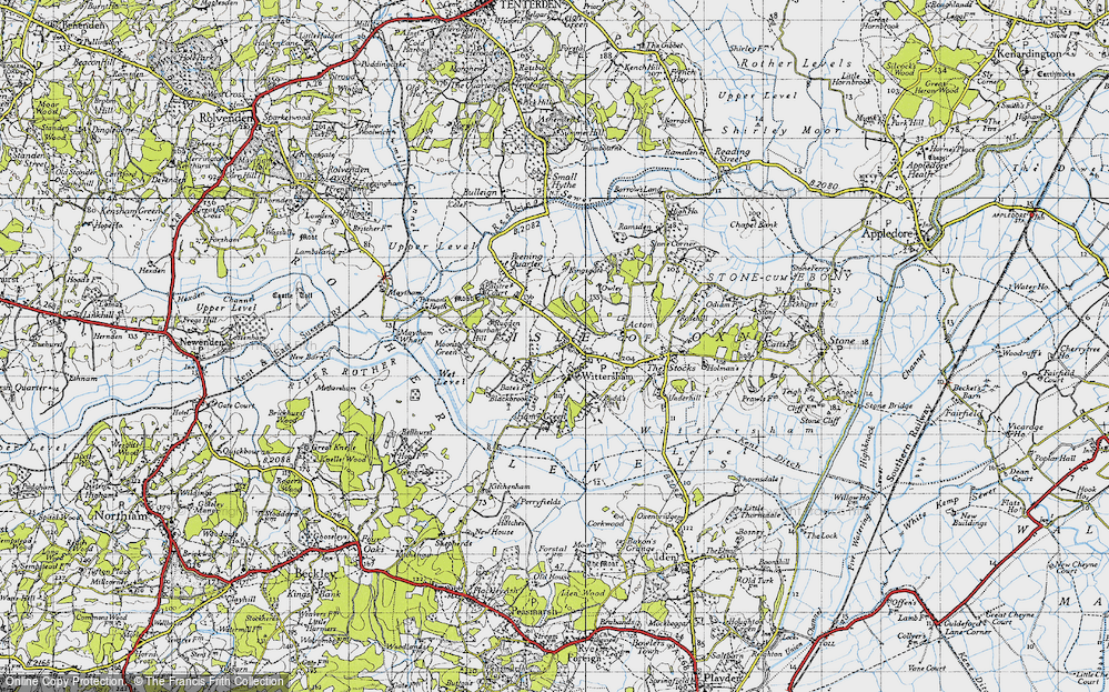 Old Map of Historic Map covering Black Barn in 1940