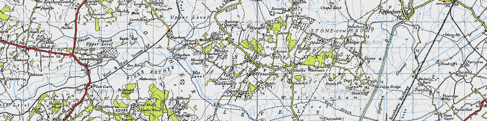 Old map of Wittersham in 1940