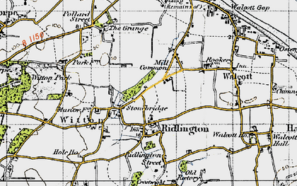 Old map of Witton Bridge in 1945