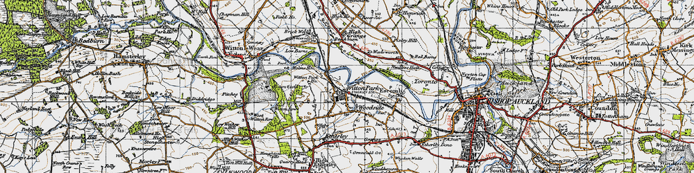 Old map of Witton Park in 1947