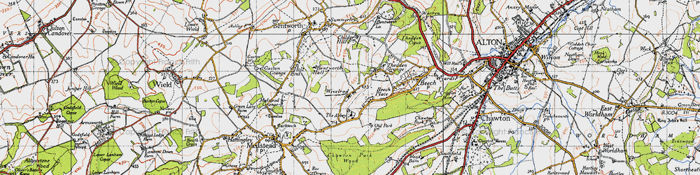 Old map of Wivelrod in 1945
