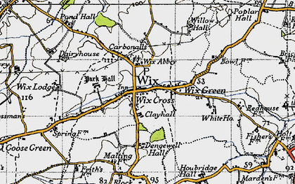 Old map of Wix Abbey in 1946