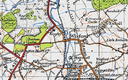 Old map of Wixford in 1947