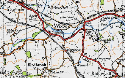 Old map of Wixoe in 1946
