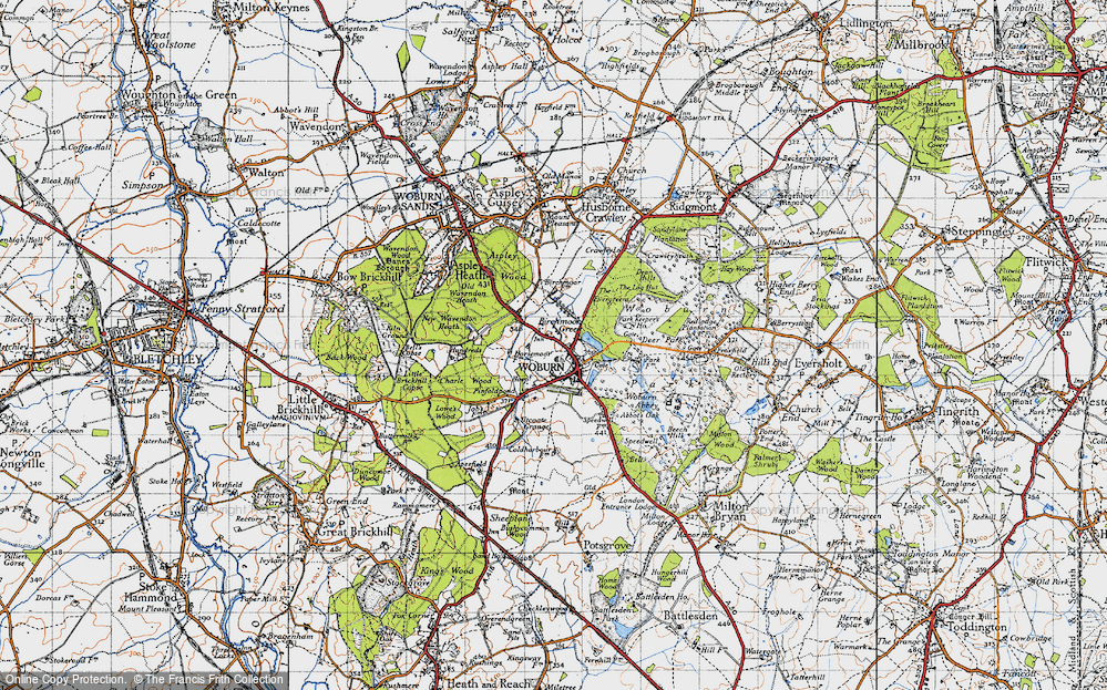 Old Map of Woburn, 1946 in 1946