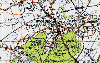 Old map of Woburn Sands in 1946