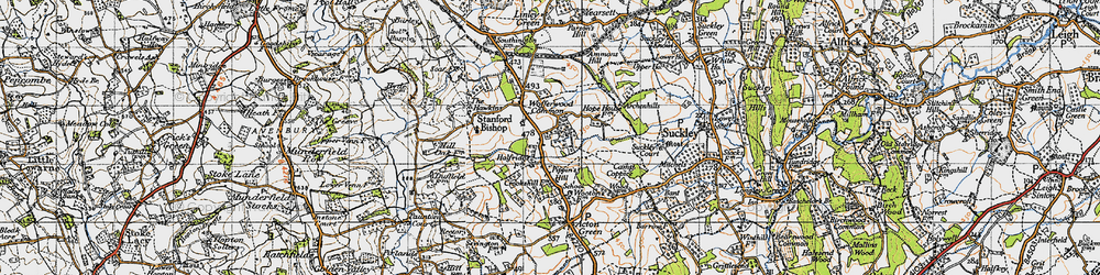 Old map of Wofferwood Common in 1947