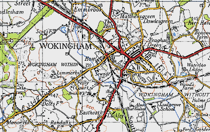 Old map of Wokingham in 1940