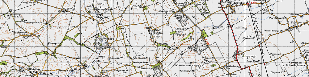 Old map of Beesby Top in 1946
