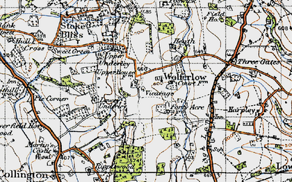 Old map of Wolferlow in 1947