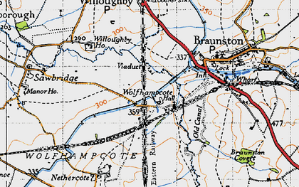 Old map of Wolfhampcote in 1946