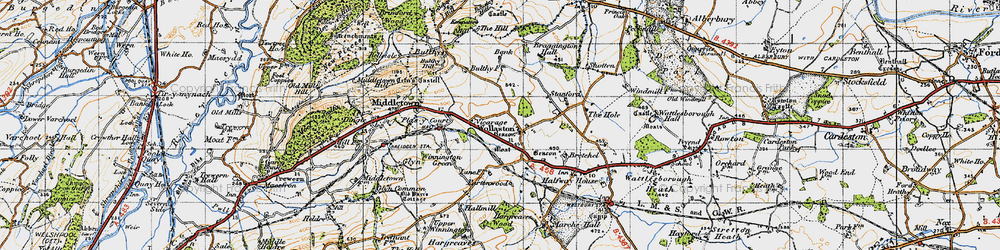 Old map of Wollaston in 1947